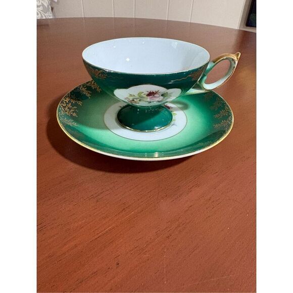 Shafford Tea Cup and Saucer, Hand Painted, Japan, Translucent - Picture 1 of 7